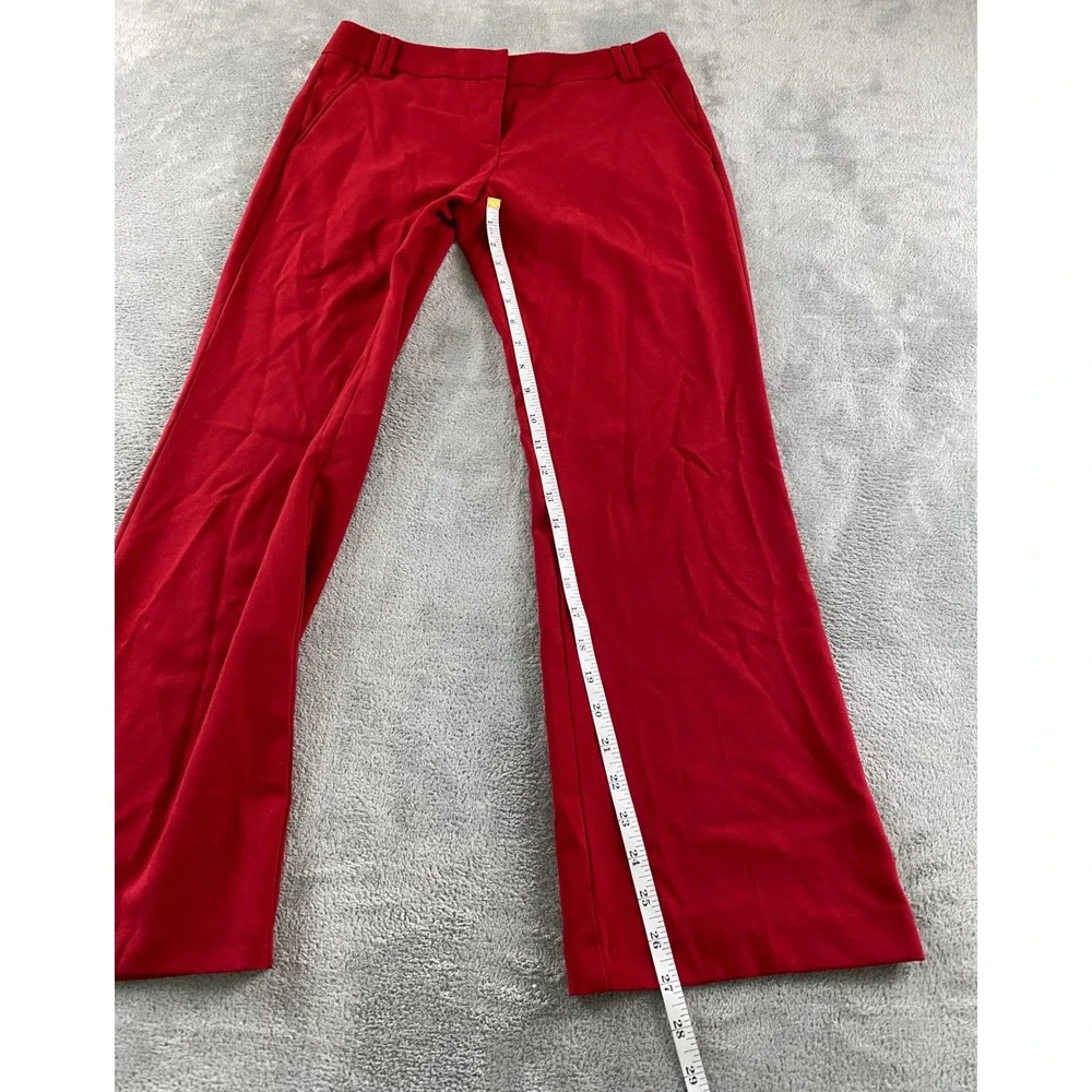 New York & Company Stretch Red Dress Pants Womens 12 Straight Leg Workwear